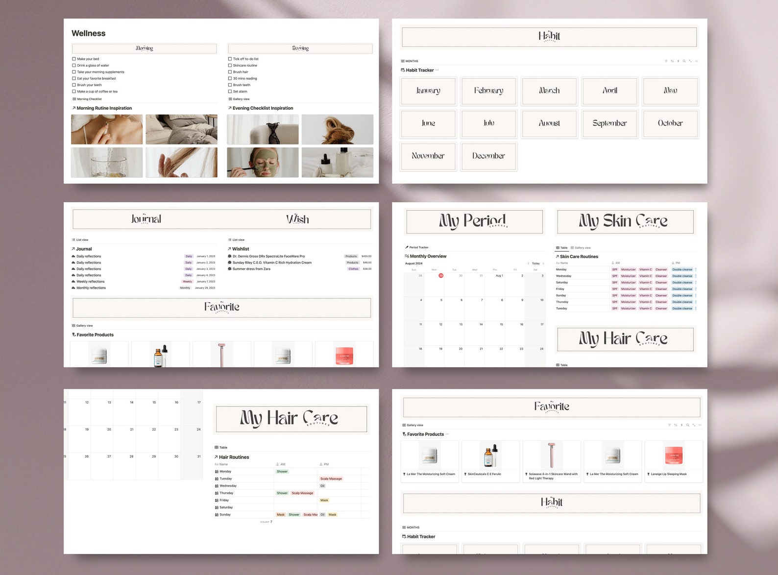 Wellness Journal Prompts Planner 2024 Skincare for Women in 30s Morning ...