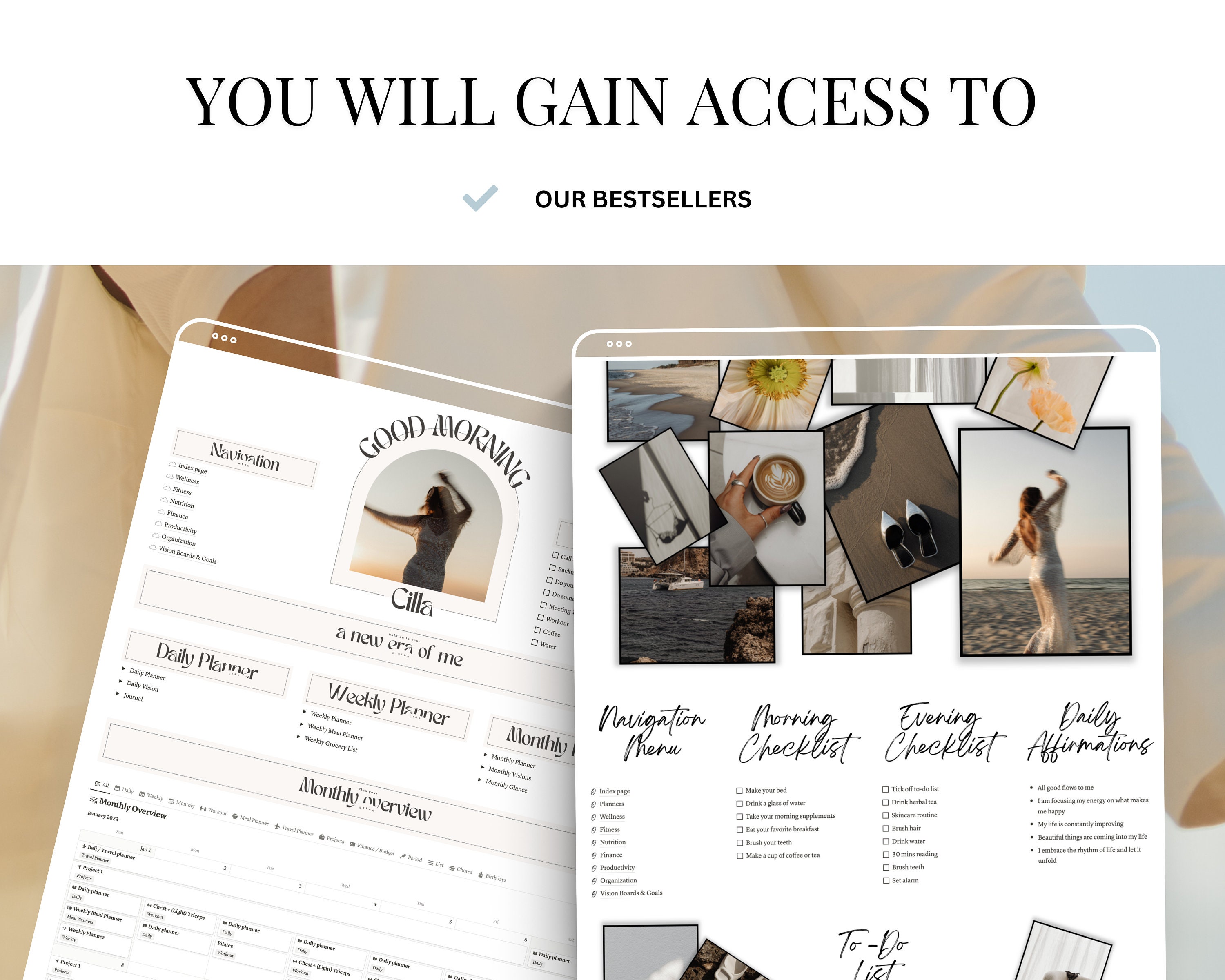 Notion Template Ideas Digital Bundle Kit 2024 Calendar Daily Planner ...