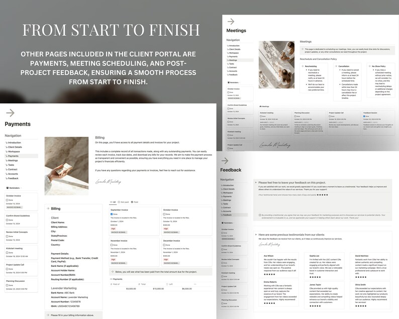 Notion Template for Client Portal Freelance Dashboard Manage Clients ...