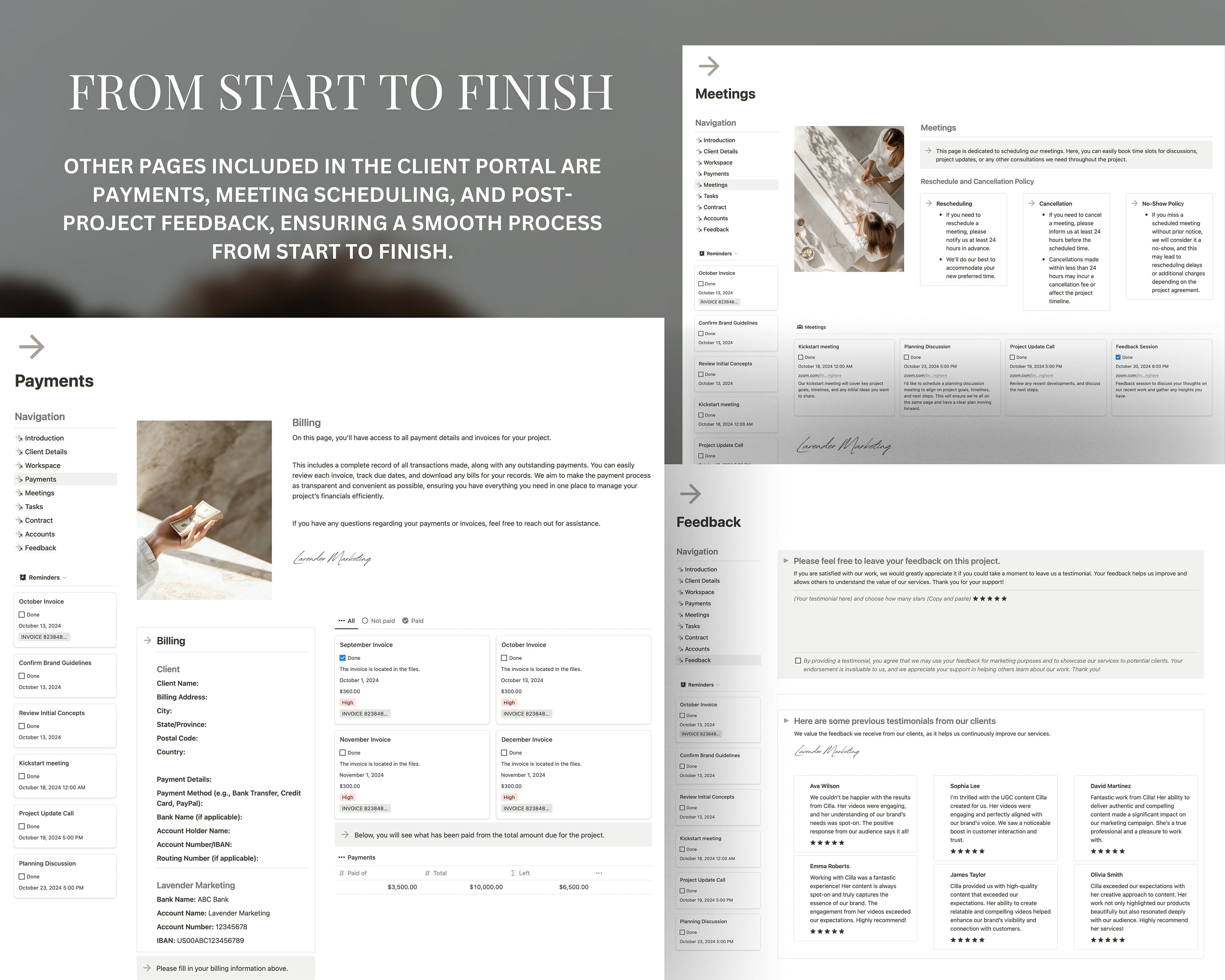 Notion Template for Client Portal Freelance Dashboard Manage Clients ...