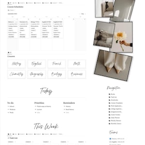 Notion Student Planner Template Study Planner Notion Template Aesthetic