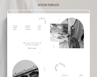 Minimalist Everyday Planner 2025 Notion Template All in One Dashboard Aesthetic Digital Planner for Daily and Weekly Planning Notion Pages