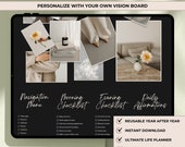 Dark Mode Notion Template: Personalized Vision Board Life Planner (Digital Download)