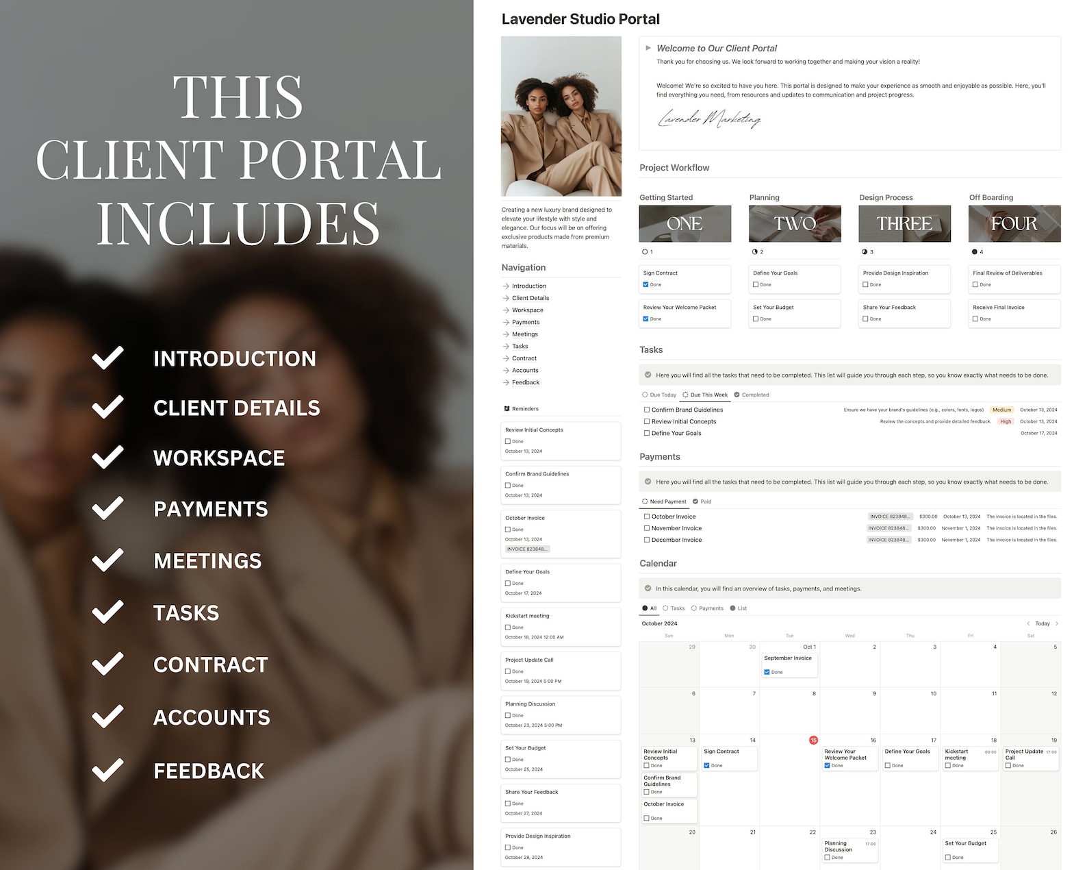 Notion Template for Client Portal Freelance Dashboard Manage Clients ...