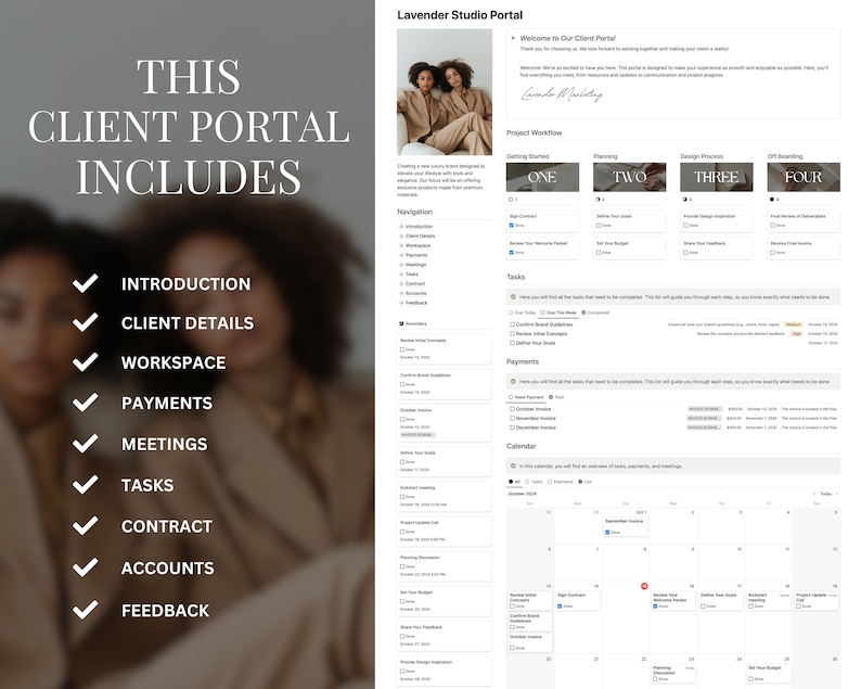 Notion Template for Client Portal Freelance Dashboard Manage Clients ...