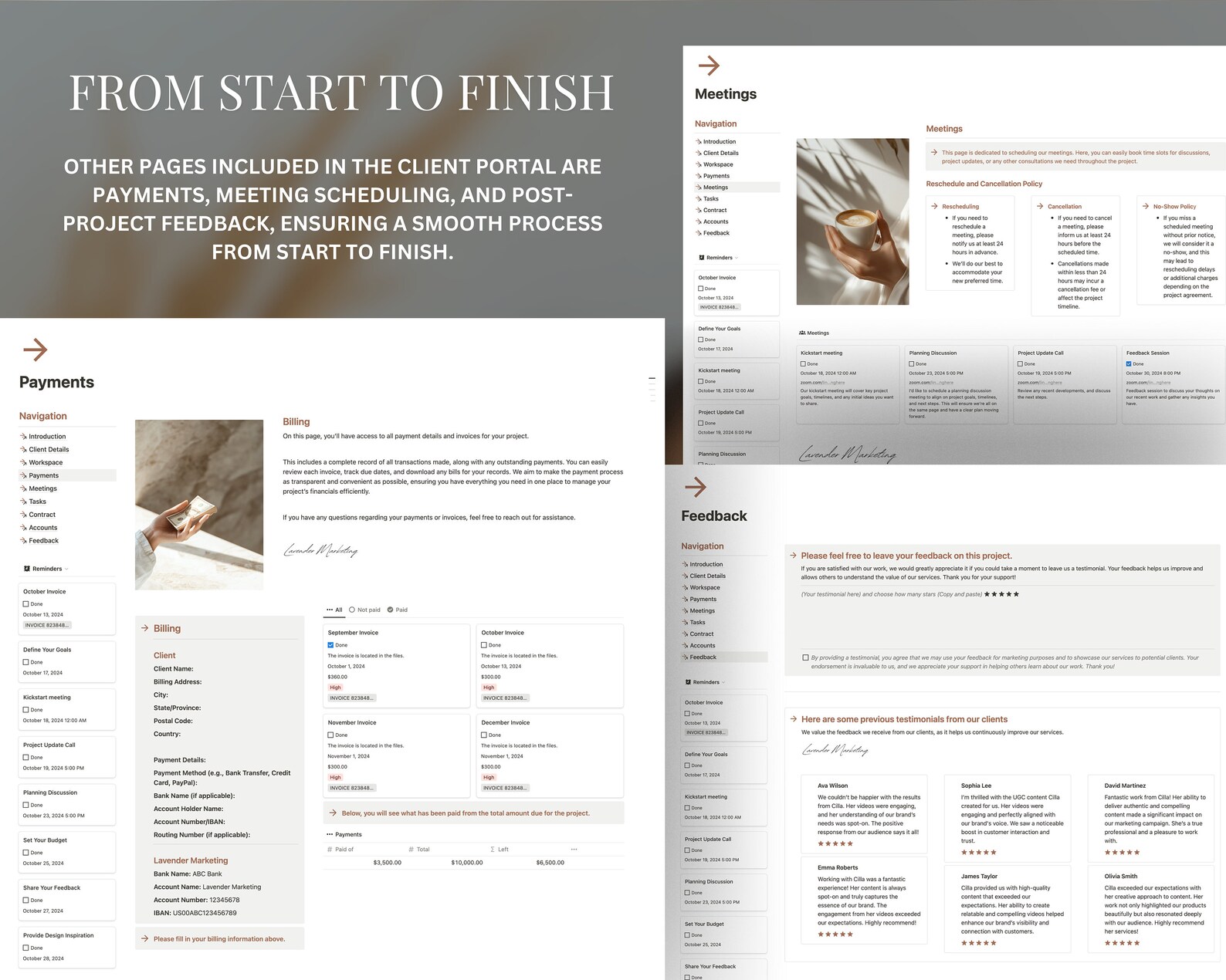 All in One Notion Client Portal Template Project Management Client ...