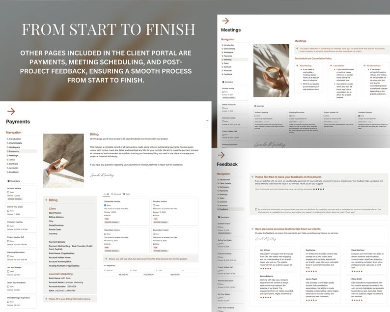 All in One Notion Client Portal Template Project Management Client ...