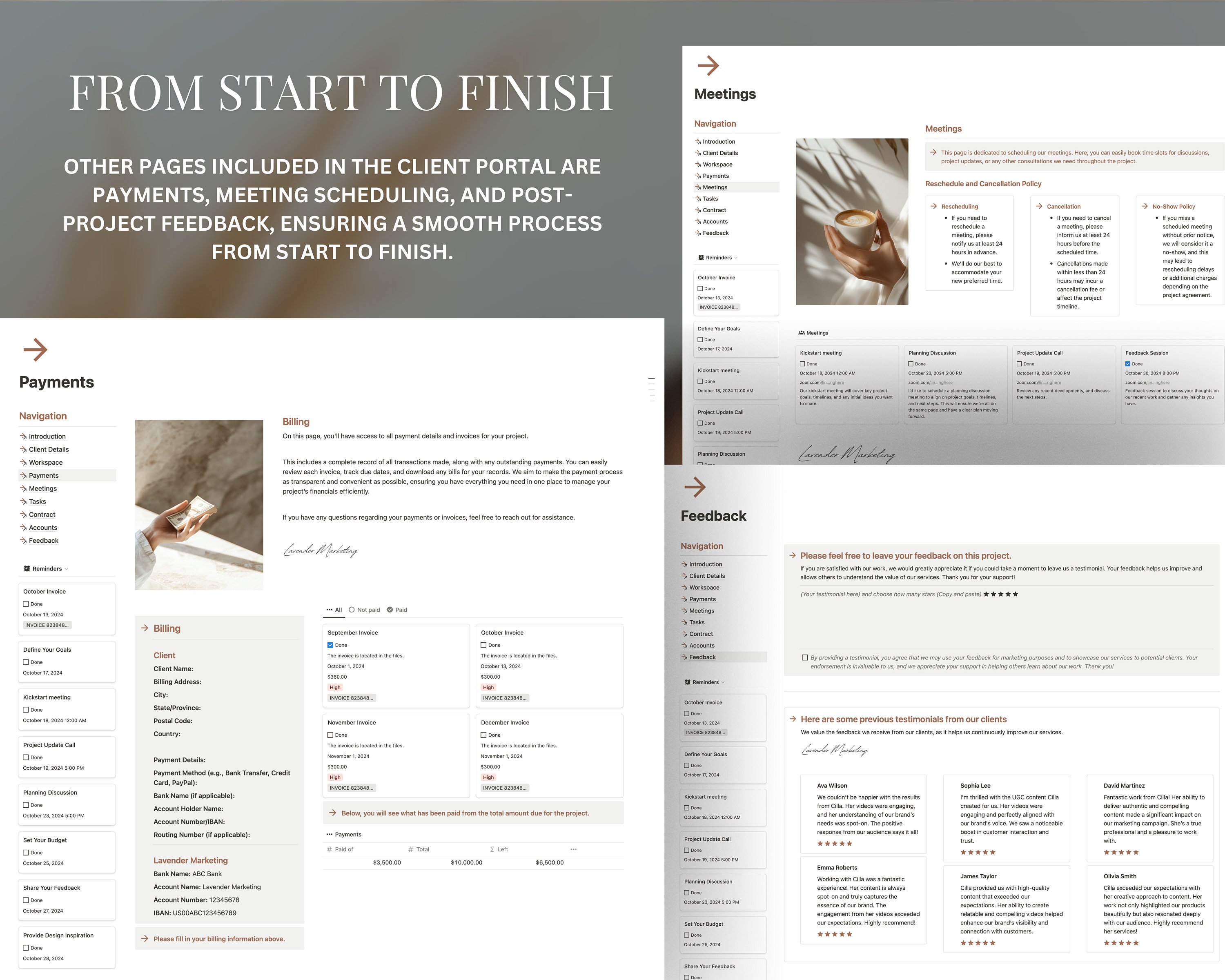 All in One Notion Client Portal Template Project Management Client ...