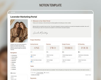 All in One Notion Client Portal Template Project Management Client Tracking for Freelancers Notion Client Management Dashboard Template