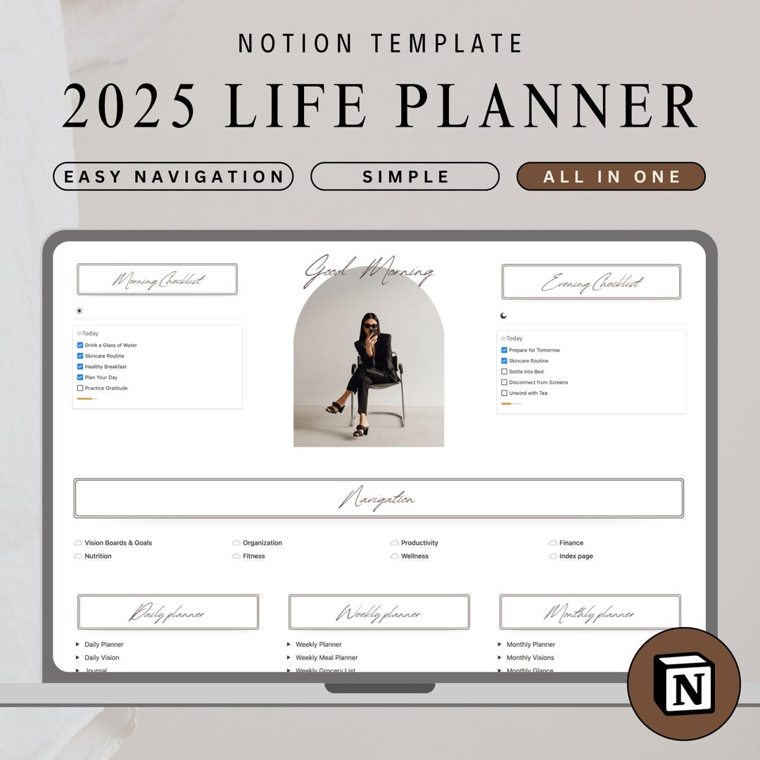 Ultimate Notion Life Planner Notion All in One Dashboard Aesthetic ...