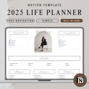 Ultimate Notion Life Planner Notion All in One Dashboard Planner digitale estetico ADHD Friendly That Girl Template Planner Notion estetico