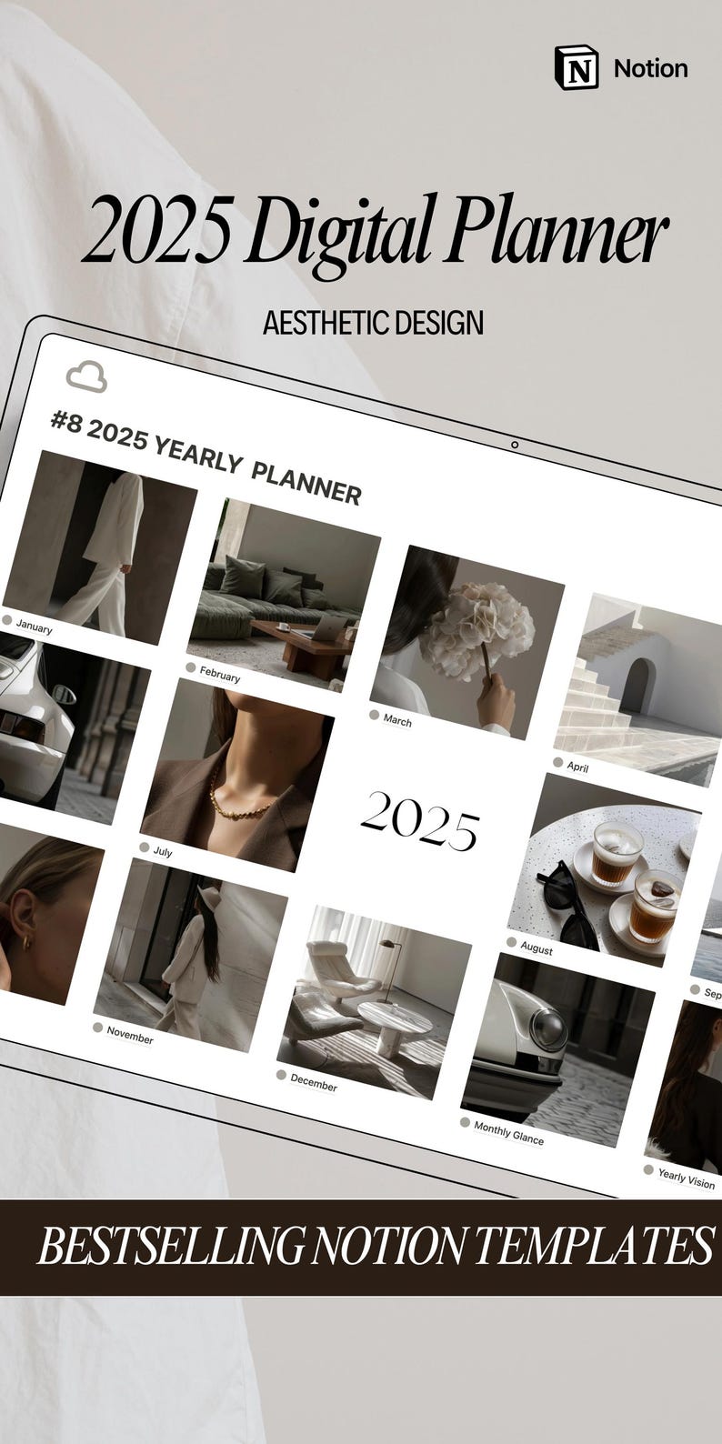 Template Aesthetic Daily Personal Planner for ADHD Notion Template Digital Planner