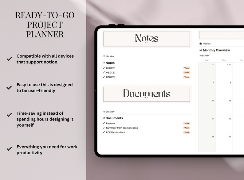 Notion Project Management Template: Small Business Productivity Planner ...