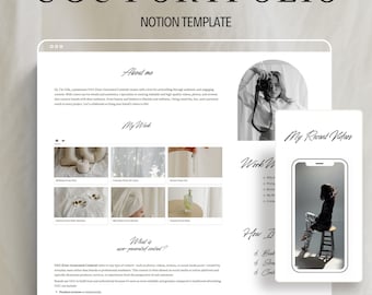 Notion UGC-portfoliosjabloon: dashboard voor beginners (digitaal)