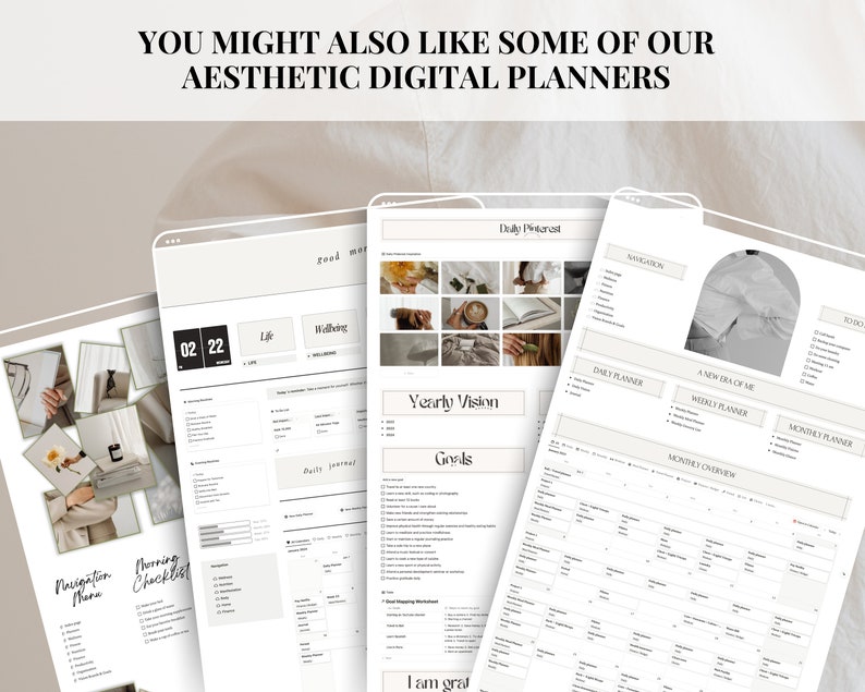 Printable Goal Planner Bundle With Monthly and Yearly Goals for New