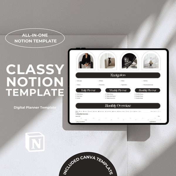 2024 Digital Planner Notion template, Notion Life Planner, All In One Notion Planner, Aesthetic Notion Template