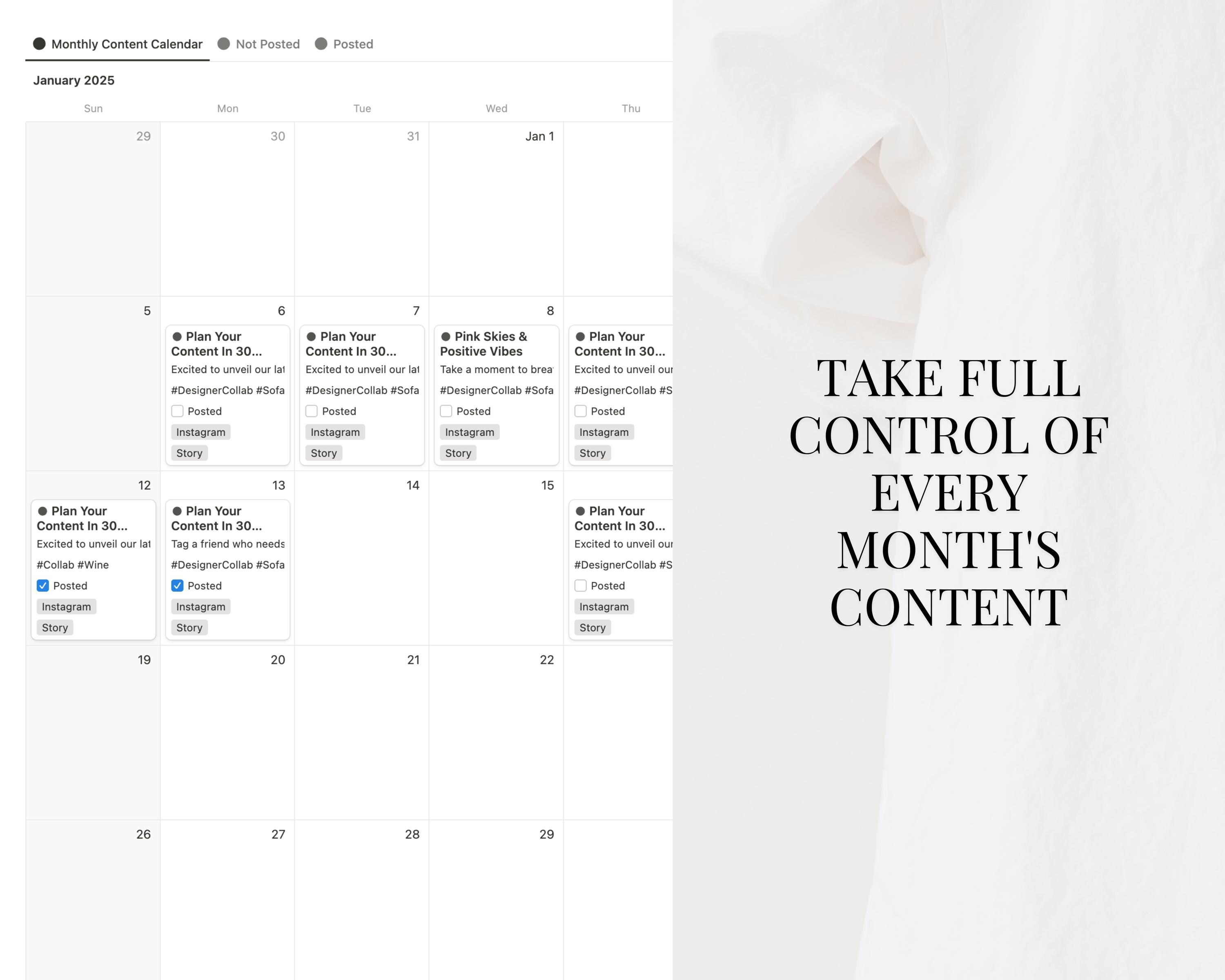 Simple Content Planner Notion Template for Social Media Planning ...