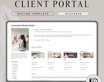 Notion Template Client Portal Notion Client Dashboard Project Management Notion Client Tracker Notion Freelancer and Creative Professionals