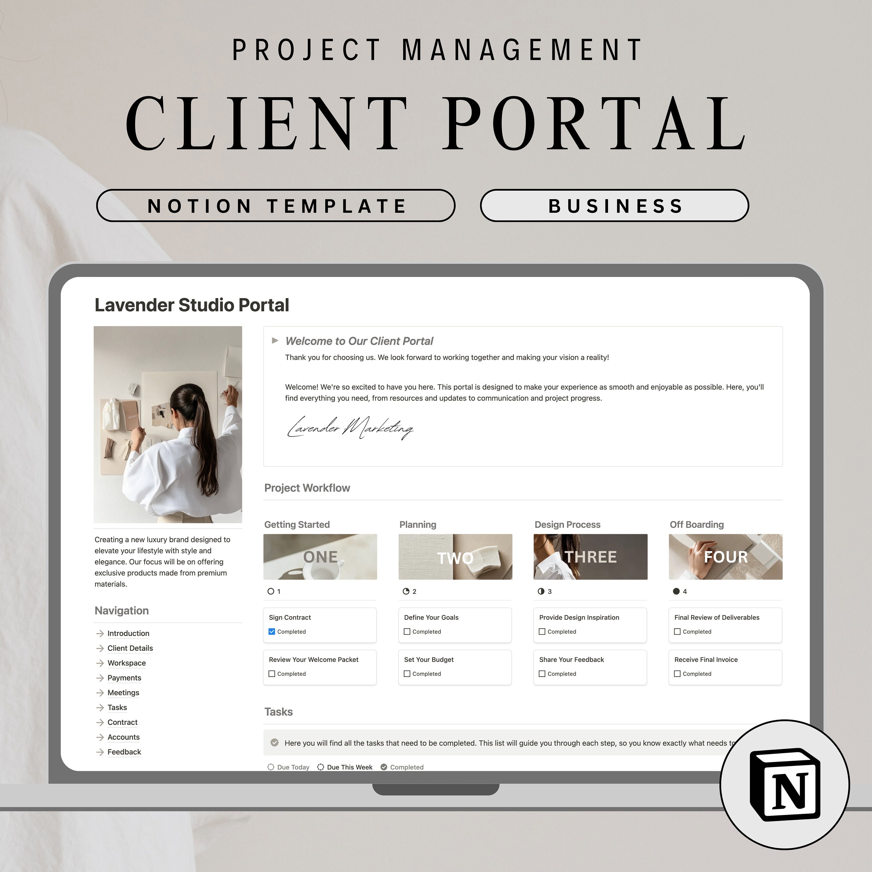 Notion Template Client Portal Notion Client Dashboard Project ...