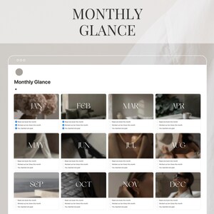 K&ouml;nnte beinhalten: Ein digitaler Kalender mit einer monatlichen &Uuml;bersicht. Jeder Monat wird durch ein Quadrat mit einem Foto und dem Monatsnamen in wei&szlig;er Schrift dargestellt. Die Monate sind Januar, Februar, M&auml;rz, April, Mai, Juni, Juli, August, September, Oktober, November und Dezember.