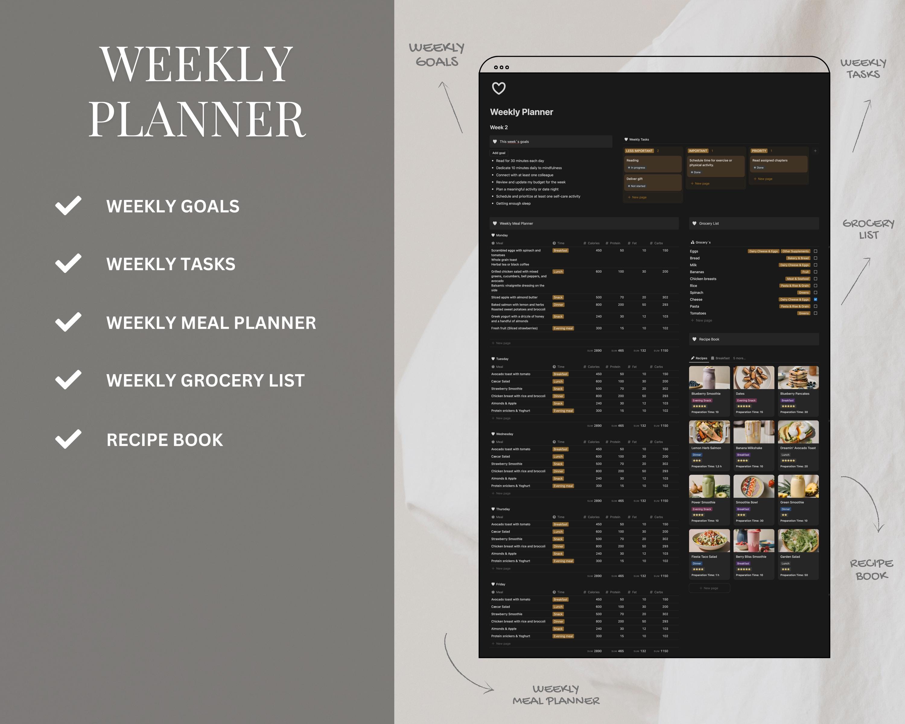 Notion Monthly Goal Planner