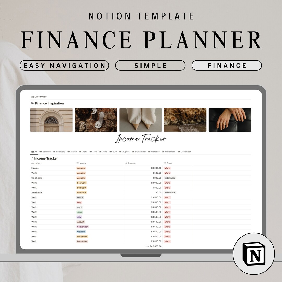 Personal Finance Tracker Notion Template for Income Expenses and ...