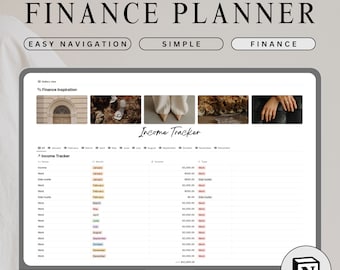 Plantilla de seguimiento de finanzas personales de Notion para ingresos, gastos y ahorros Plantilla de seguimiento de presupuesto y seguimiento de finanzas de Notion para dinero