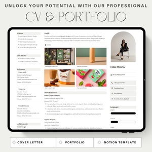 Exemplos de portfólio de design gráfico modelo de currículo profissional personalizado noção formato moderno currículo executivo com carta de apresentação modelo canva