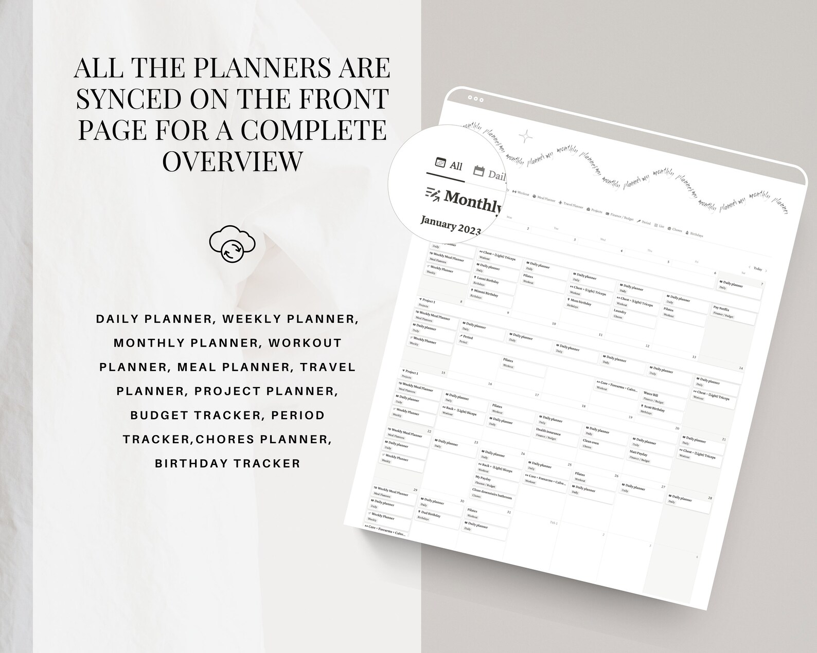 Minimalist Notion Life Planner Dashboard Template Simple All in One ...