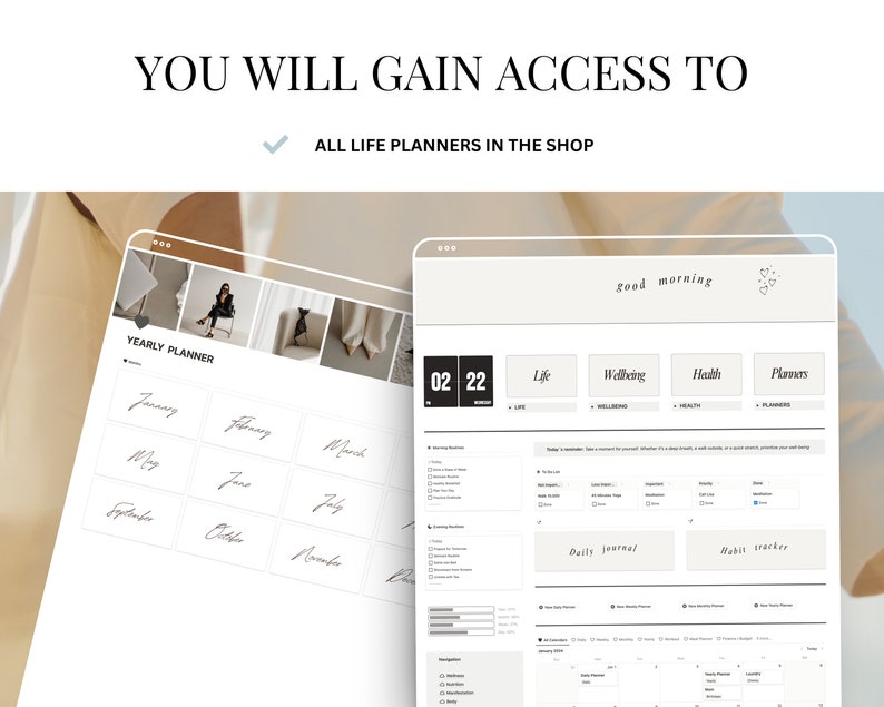 Digital Planner Bundle Notion Templates Planning Lifetime Access Canva ...