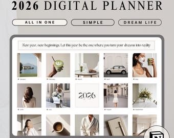 Aesthetic 2026 Notion Planner Template Notion for Daily Weekly and Monthly Planning Daily Notion Template Weekly Schedule Planner 2026