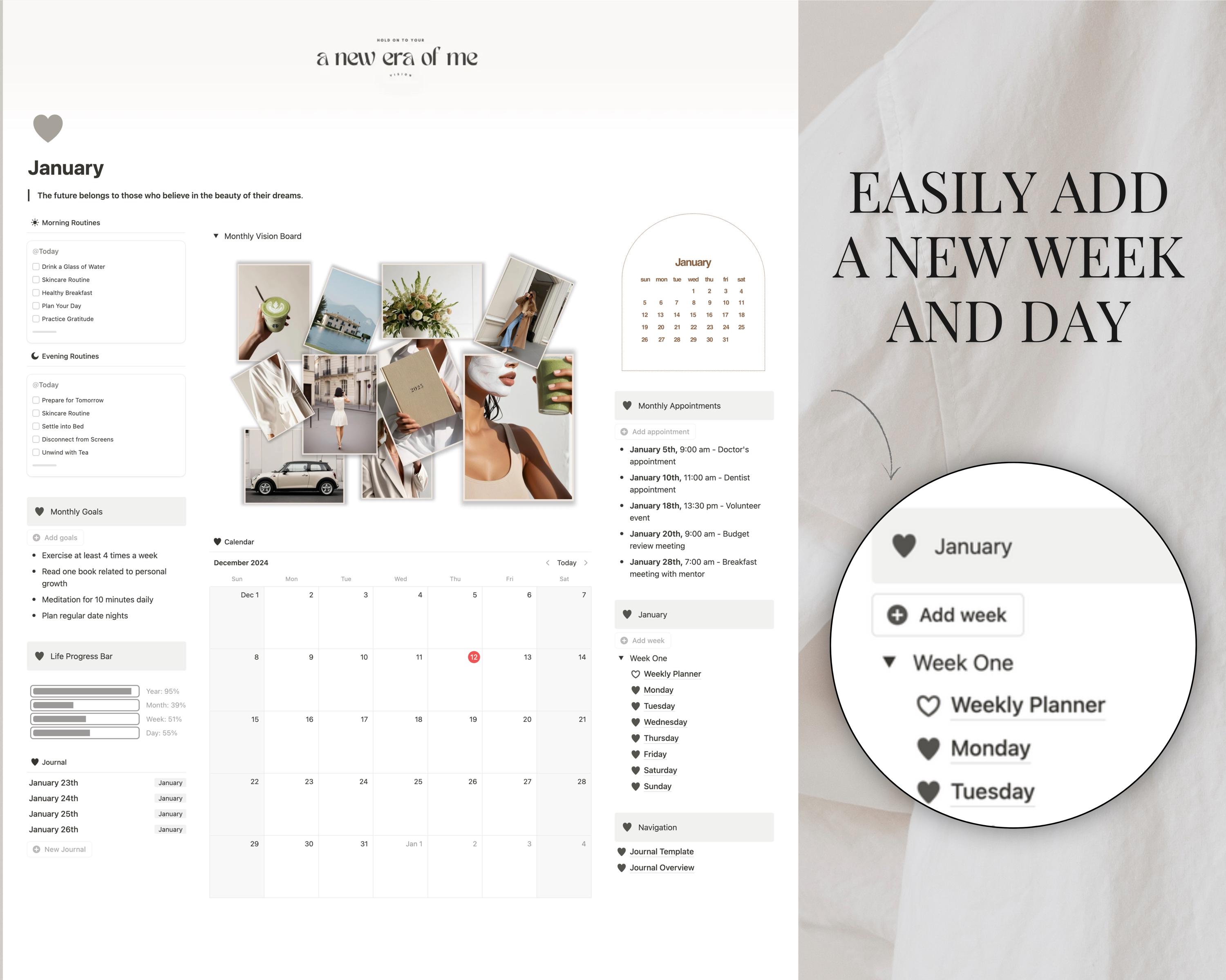 Aesthetic 2026 Notion Planner Template Notion for Daily Weekly and ...
