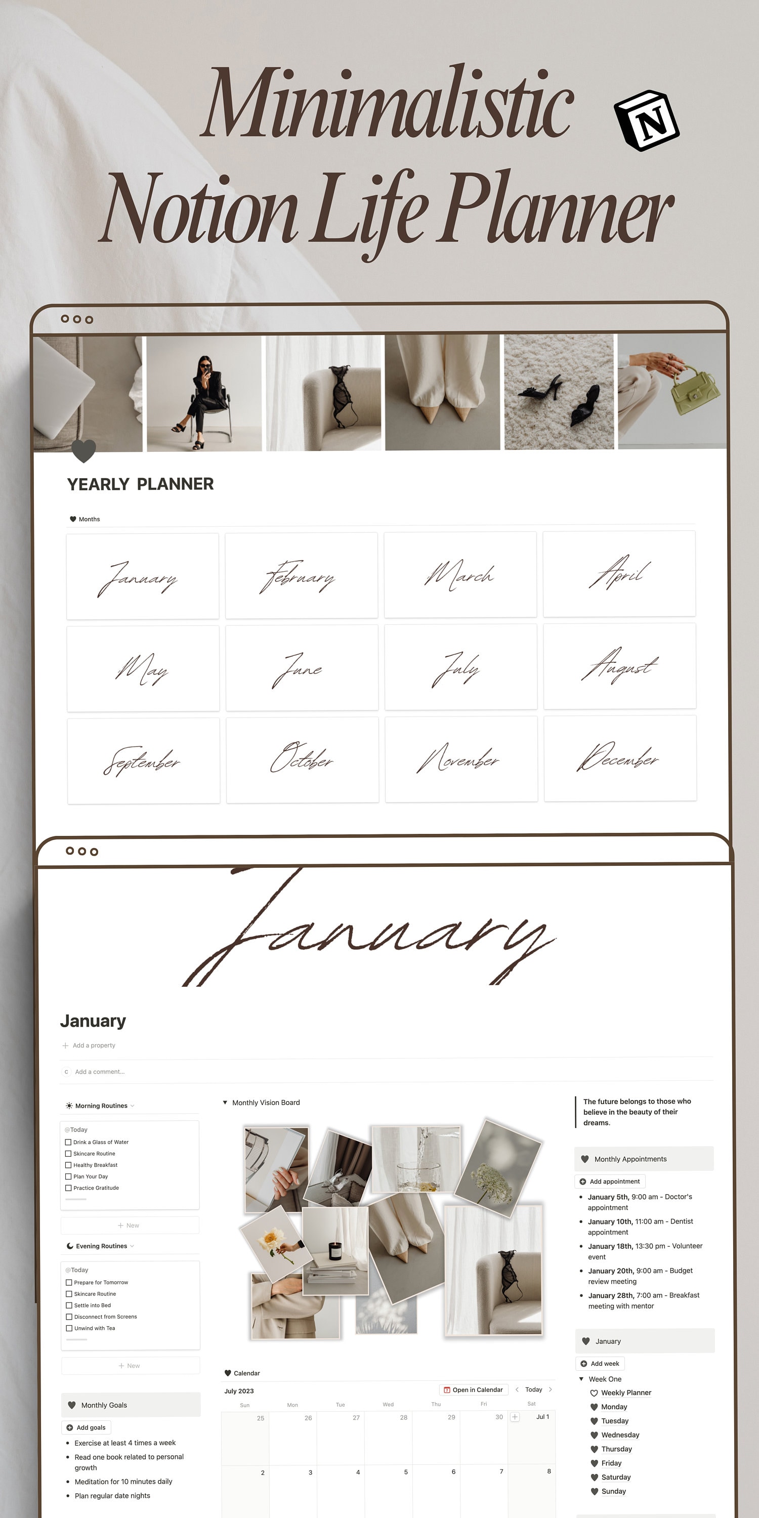 2026 Digital Planner Notion Template With Monthly Weekly and Daily ...