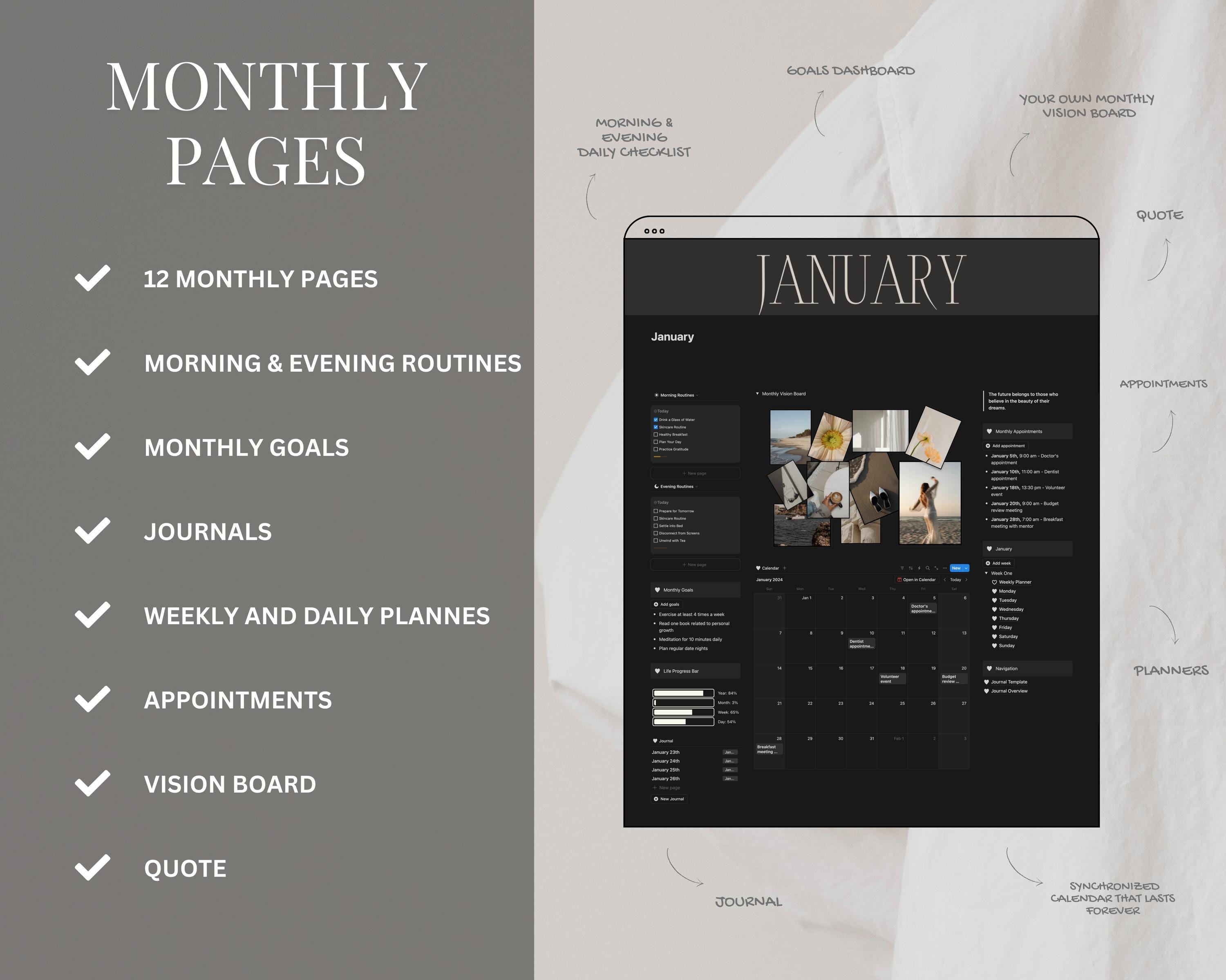 Free Notion Monthly Planner