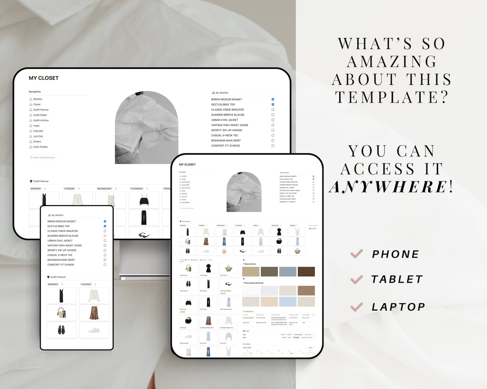 Notion Closet Organizer Template for Managing Your Wardrobe Manager ...