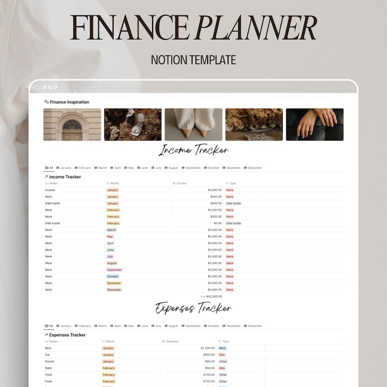 Notion Template Finance Planner for Budgeting and Goal Setting Notion ...