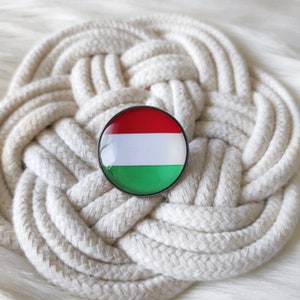 Hungarian TRICOLOR Brooch, Hungarian Flag Brooch, Unisex Badge, March 15th Accessory