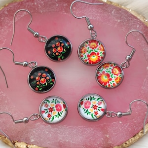 Hungarian Folk Style Dangle Earring Sets , Set of 3 Earrings, Style 1
