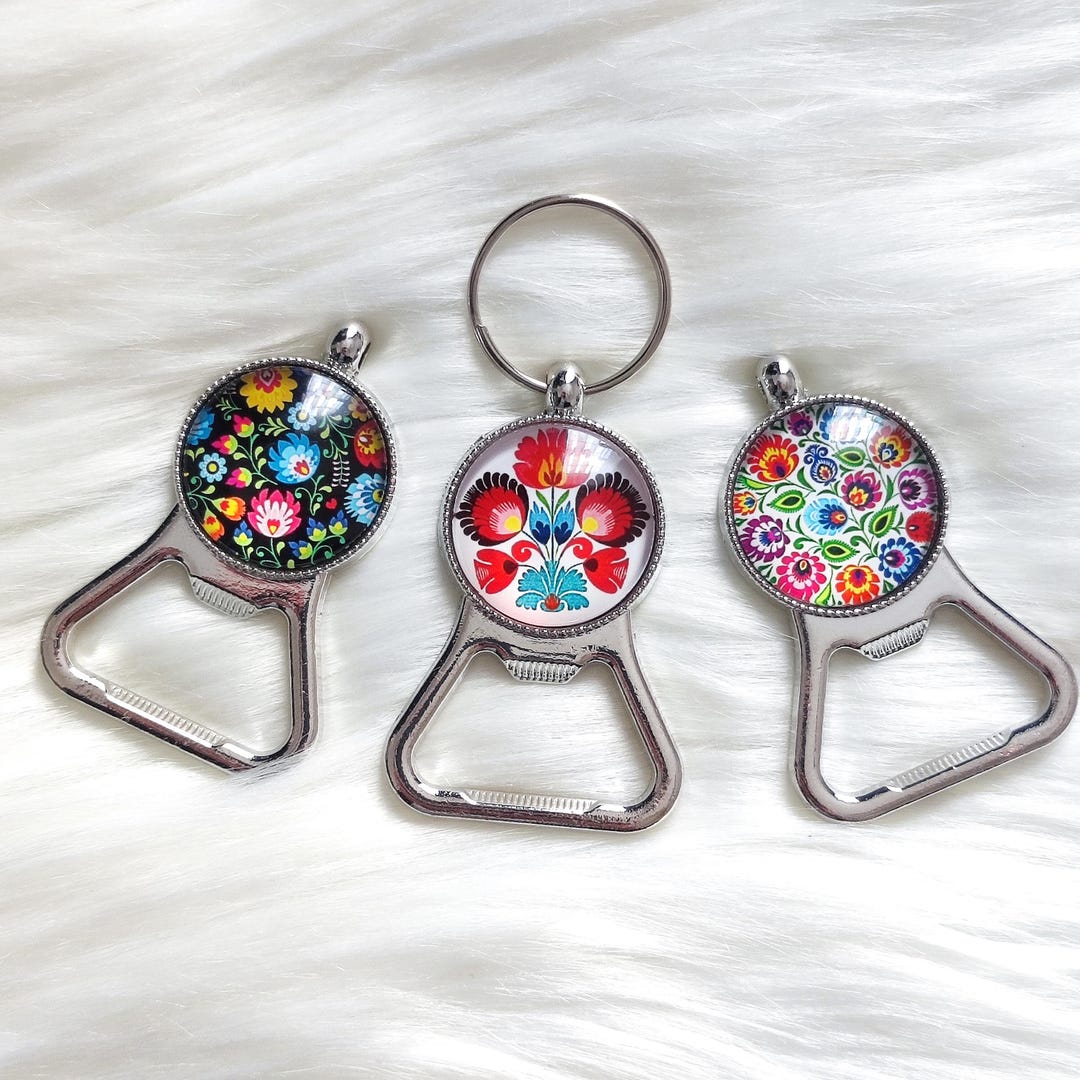 Polish Floral Bottle Opener, Folk Art Key Fob, Made to Order, Keychains ...