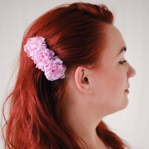 Sakura Cherry Blossom Hair Barrette: Handmade Silk Floral Clip