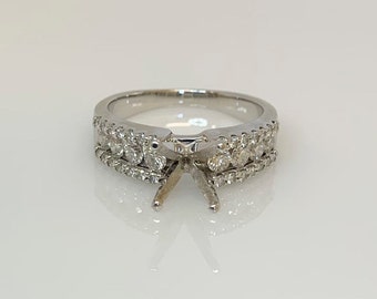 18k Channel Round Diamond band Semi Mount 0.75 CTS