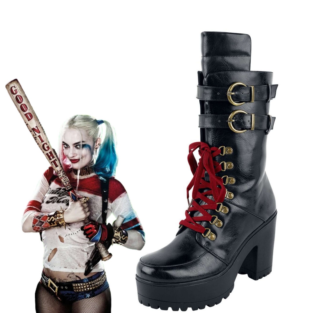 Harley Quinn Inspiried Demonia Style Boots Etsy