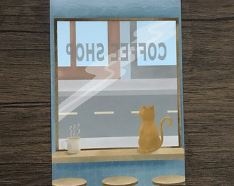 Cat Cafe Postcard | 4 x 6 inches