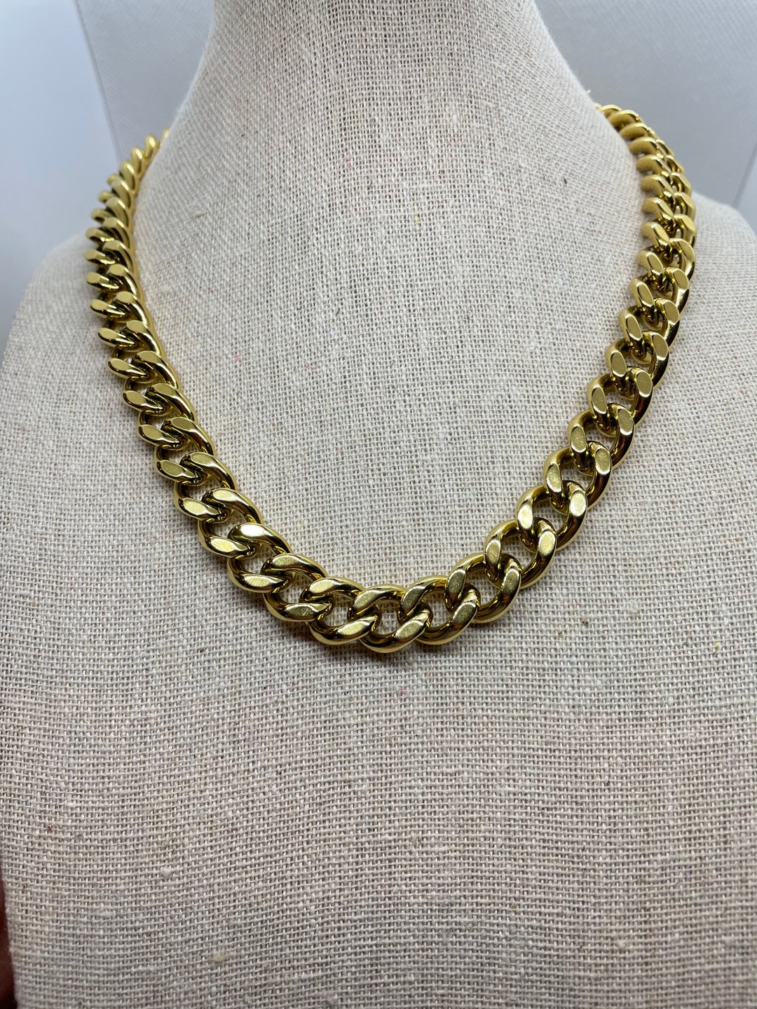 Collier Et Bracelet Chaîne Cubain – Style Fleur Trèfle Avec Cz – Plaqué Or 14 Carats