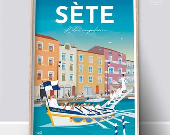 Sète – Vintage Joust Poster – Southern Travel Poster