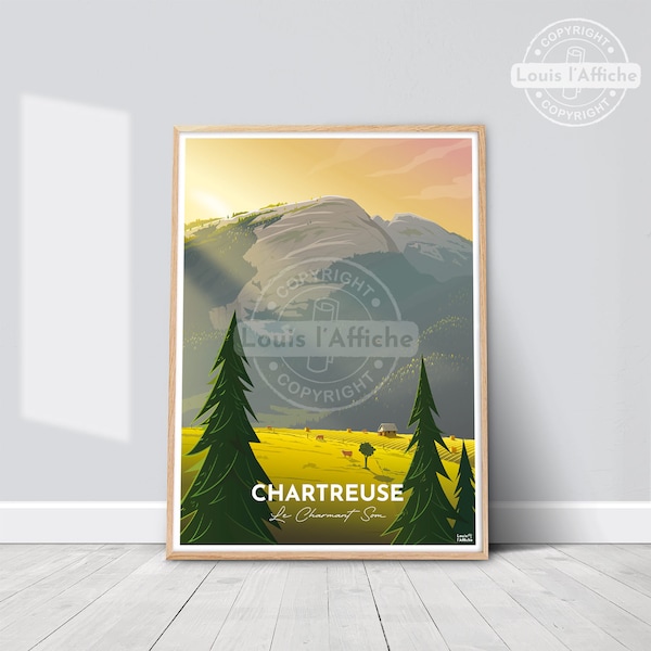 AFFICHE Illustration CHARTREUSE "Le Charmant Som"