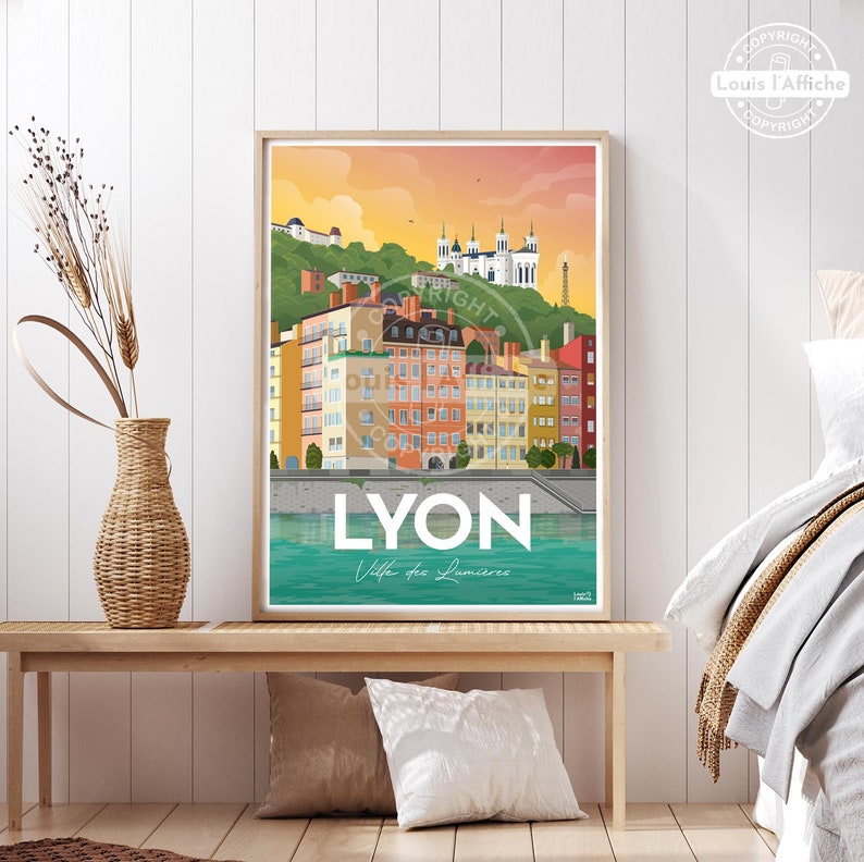 AFFICHE Illustration LYON Ville des Lumières image 5