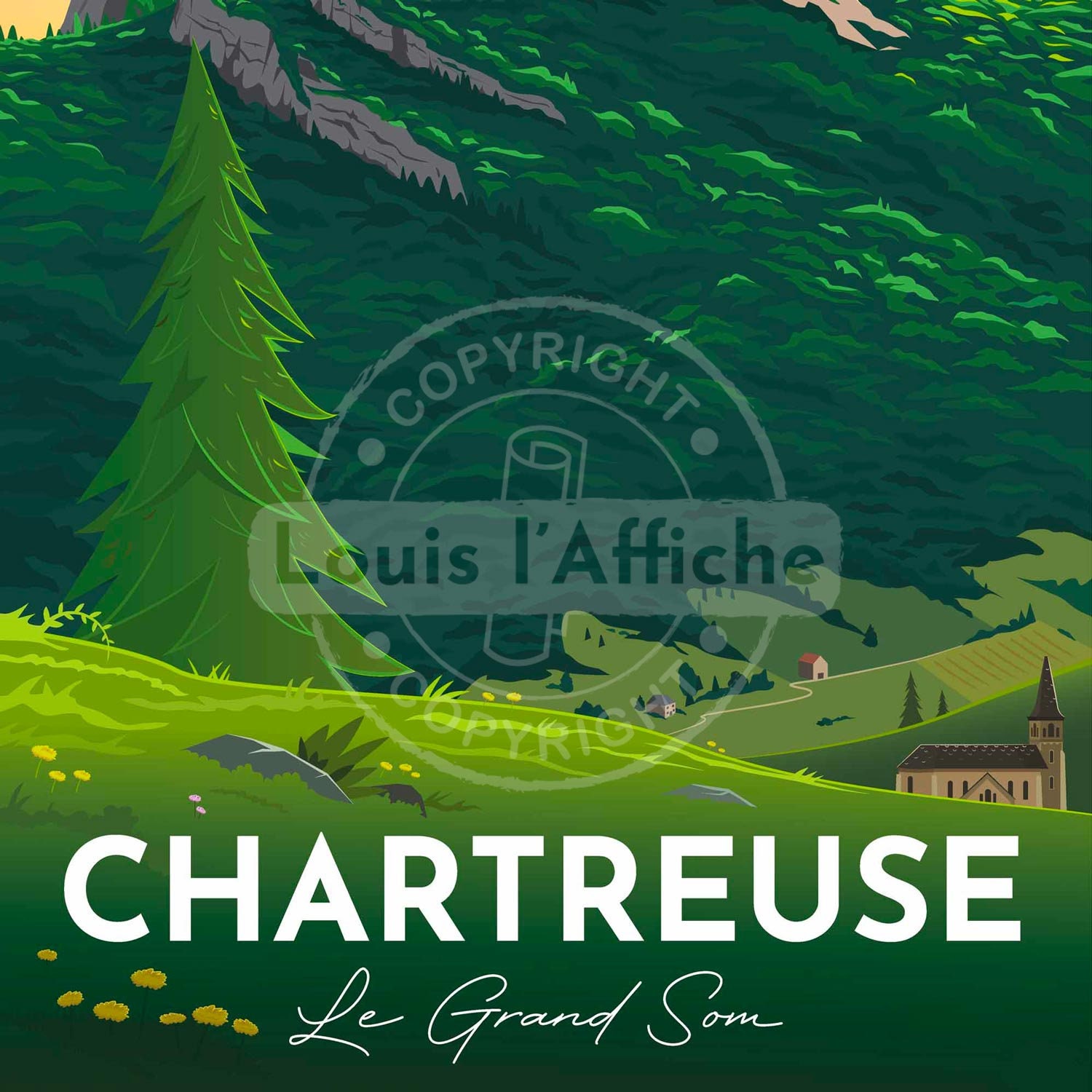 Affiche Vintage Chartreuse - Grand Format - Déco Murale - Neuf Sous Tube