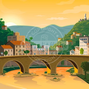 AFFICHE Illustration ALÈS Capitale des Cévennes image 4