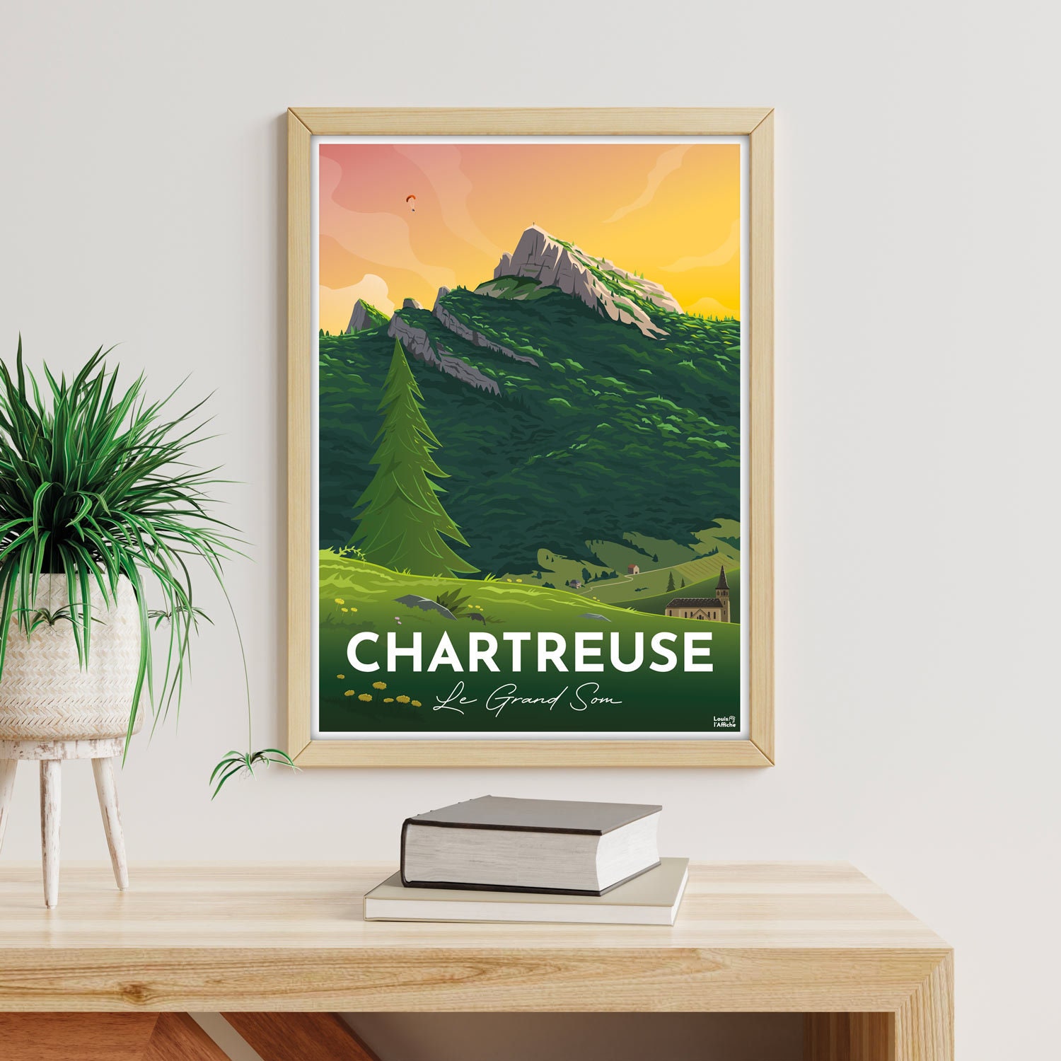 Ancienne Affiche CHARTREUSE Liqueur Pères Chartreux Voiron g